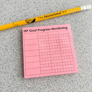 Iep Goal Progress Monitoring Sticky Note Pad | 50 Sheets