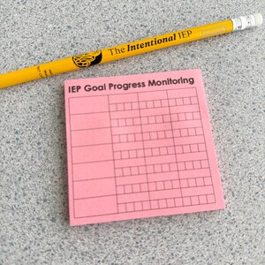 Iep Goal Progress Monitoring Sticky Note Pad | 50 Sheets