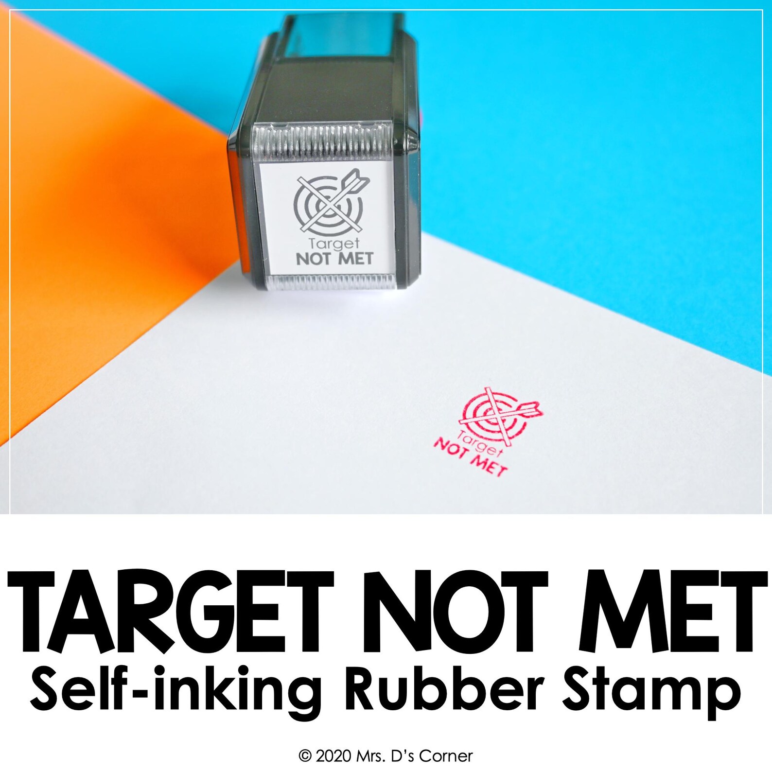Target Not Met Target Not Met Self-inking Rubber Stamp | Mrs. D's Rubber Stamp ...