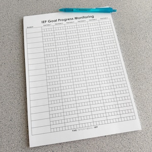 Iep Goal Progress Monitoring Data Notepad | 50 Sheets