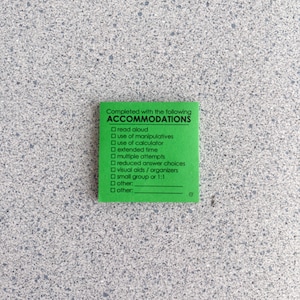 Accommodations Sticky Note Pad | 50 Sheets