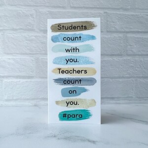 Teachers Count On You #para Sticker | Teacher Sticker | Waterproof Vinyl Sticker | Teacher Gift