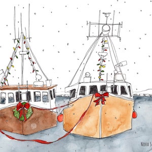 Carte de Noël de pêche