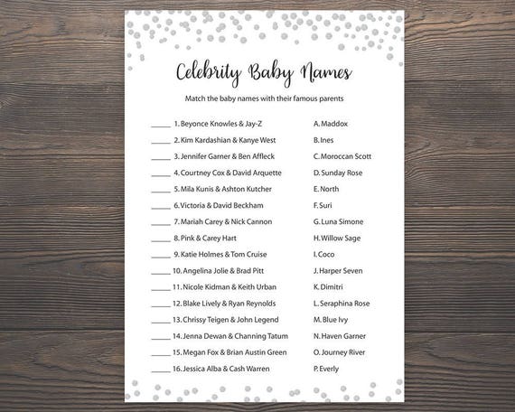 Silver Kid shower game titles, Superstar kid reputation match, Printable kid shower, Celeb youngster names, Grey, Silver Boy or girl Popularity Video game, S012 picture about Celebrity Baby Name Game Printable named Silver Kid shower online games, Celeb kid reputation recreation, Printable youngster shower, Superstar youngster names, Grey, Silver Boy or girl Status Match, S012