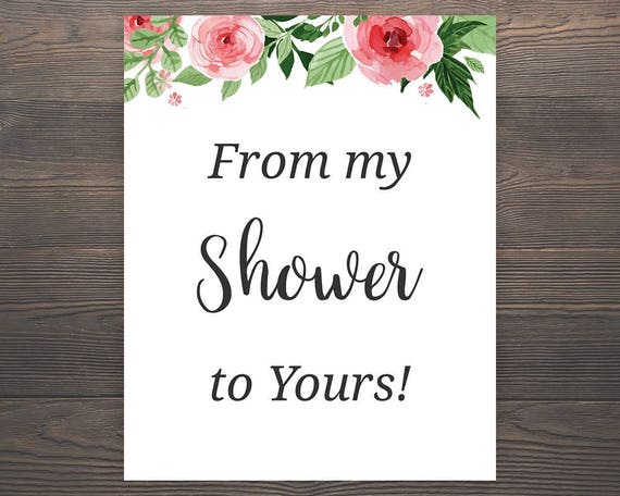 From my Shower to yours Sign Printable Favor Sign Favor | Etsy From my Shower to yours Sign Printable Favor Sign Favor | Etsy