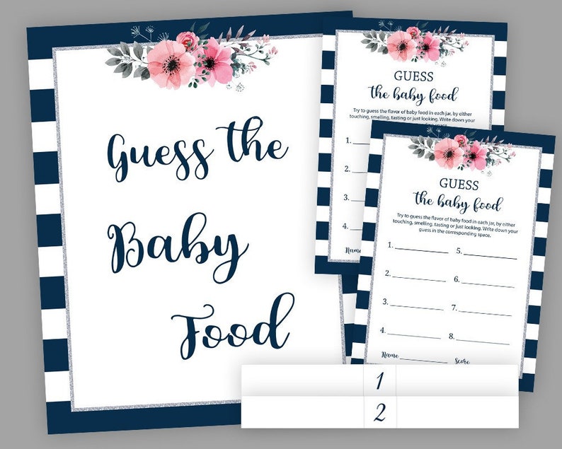 Navy Blue And White Stripes Silver Baby Shower Games Guess Etsy Navy Blue And White Stripes Silver Baby Shower Games Guess Etsy