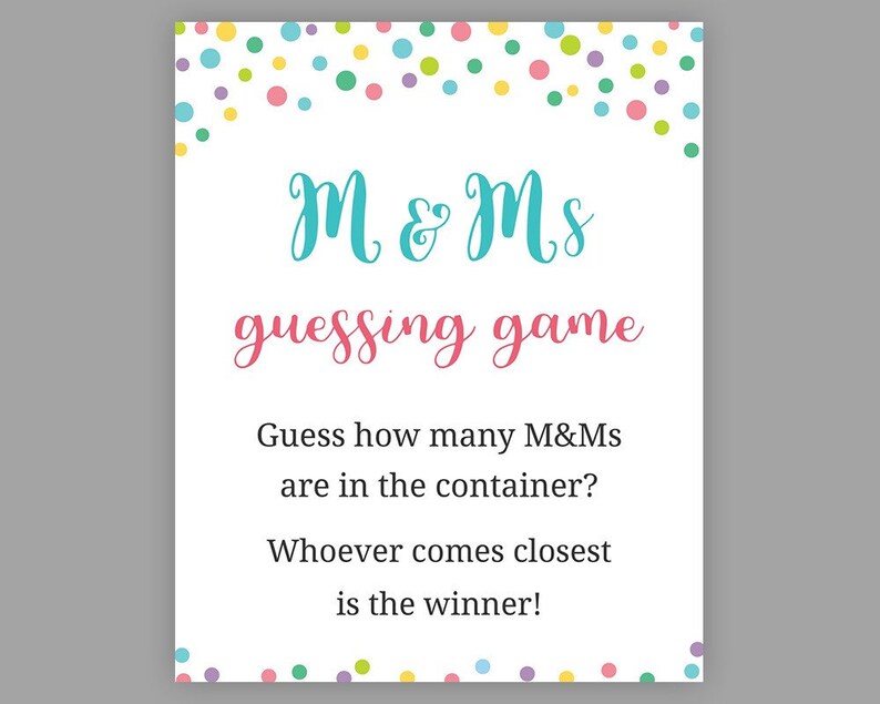 rainbow baby shower games mms guessing game guess how