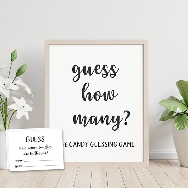 Candy Guessing Game, Guess how many candies are in the jar, Printable Baby Shower, Candy Jar Game, M&Ms, Jelly Beans, Gender Neutral, S071