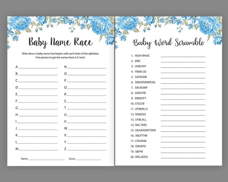 Baby Shower Games Bundle Printable Boy Baby Shower Games - Etsy