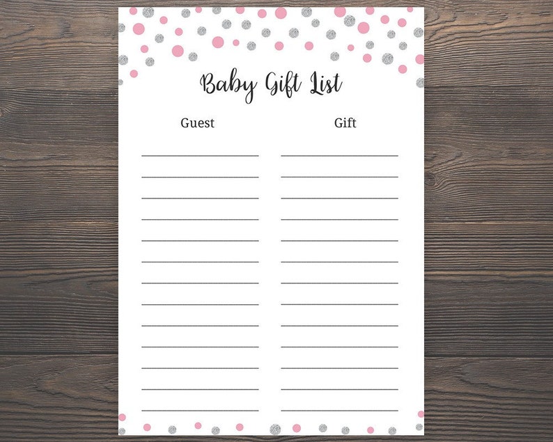 Pink And Silver Baby Shower Games Baby Gift List Baby Girl Shower Gift List Gift List Sheet Pink Baby Shower Ideas Gift Tracker S011 Pink And Silver Baby Shower Games Baby Gift List Baby Girl Shower Gift List Gift List Sheet Pink Baby Shower Ideas Gift Tracker S011