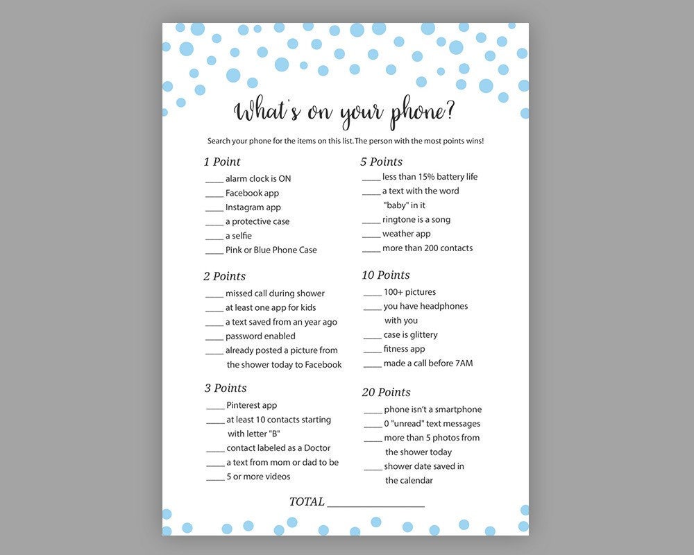 Blank printable list