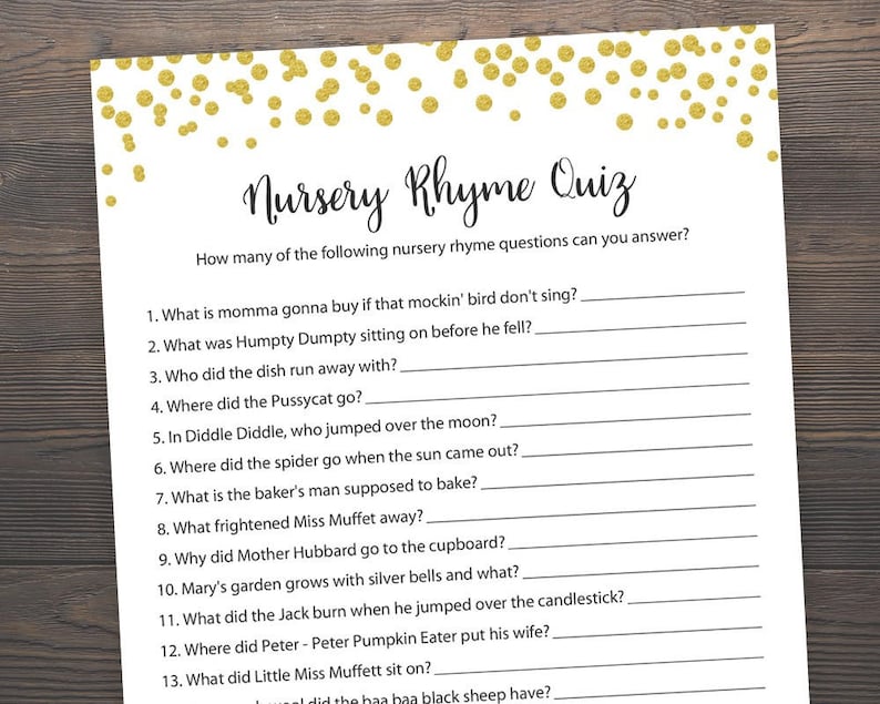 Nursery Rhyme Quiz Baby Shower Games Printable Baby Shower Etsy Nursery Rhyme Quiz Baby Shower Games Printable Baby Shower Etsy
