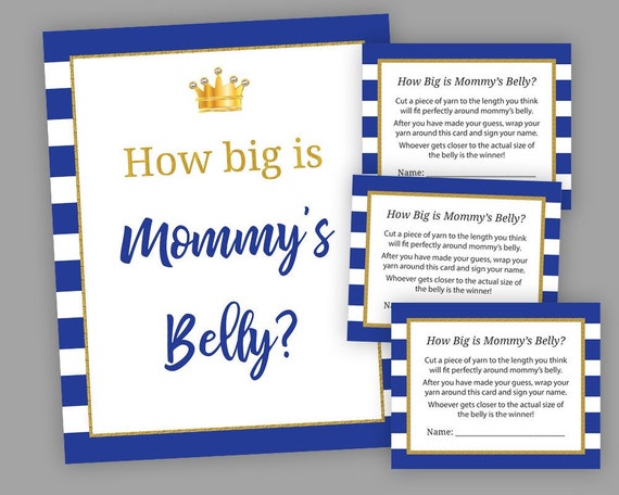 Royal Baby Shower Games How Big Is Mommy S Belly Game Etsy