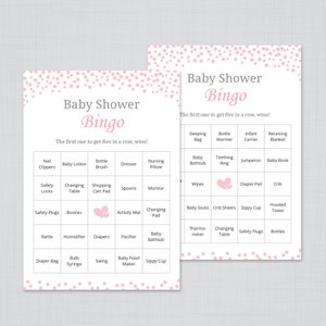 60 Prefilled Baby Bingo Cards, Blush Pink Baby Shower, Girl Baby Shower, Pink Baby Shower Bingo, Baby Bingo Game, Printable Bingo, S055