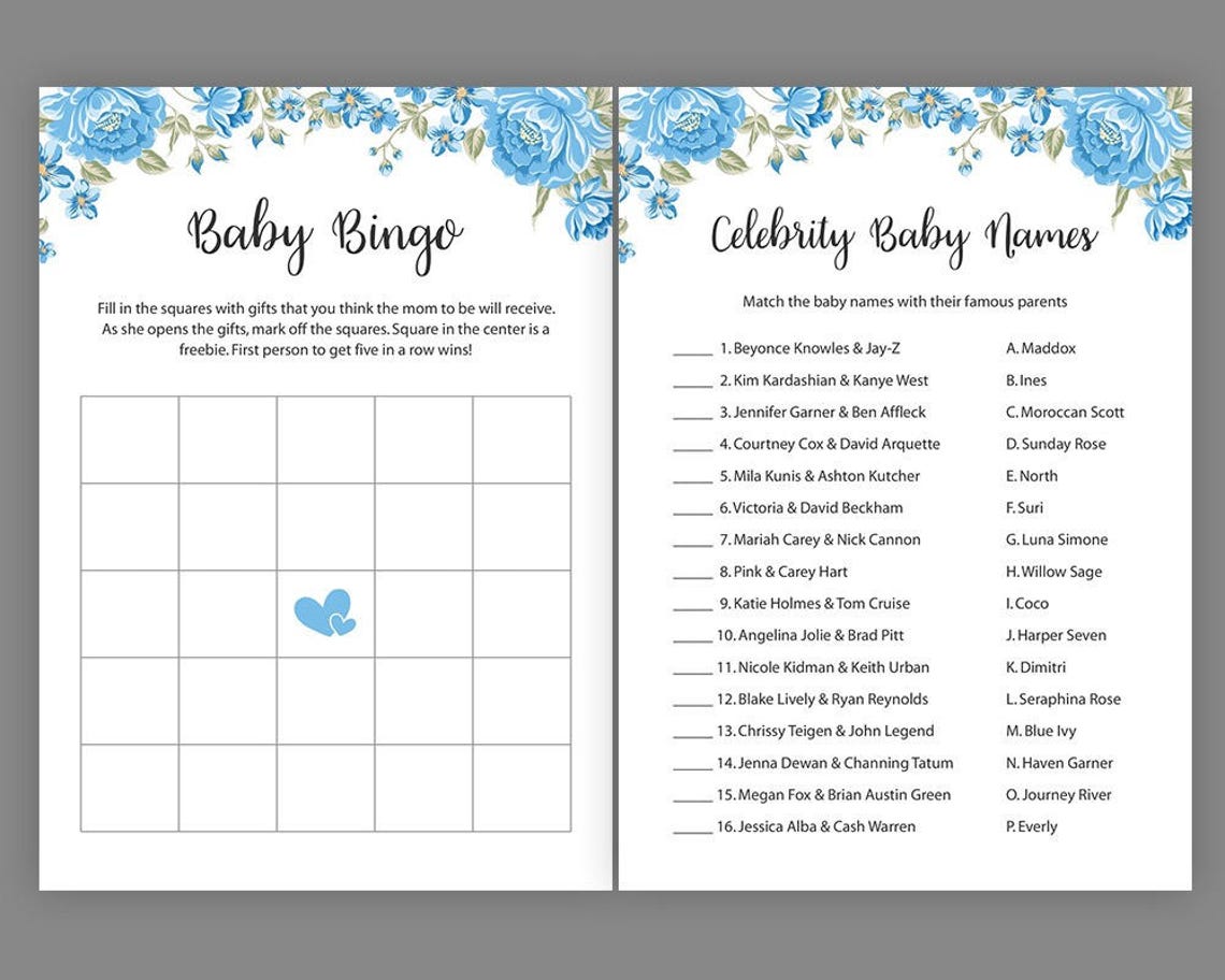 Baby Shower Games Bundle Printable Boy Baby Shower Games - Etsy