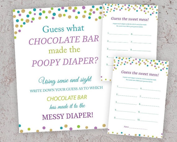 Peacock Themed Baby Shower Guess What Chocolate Bar