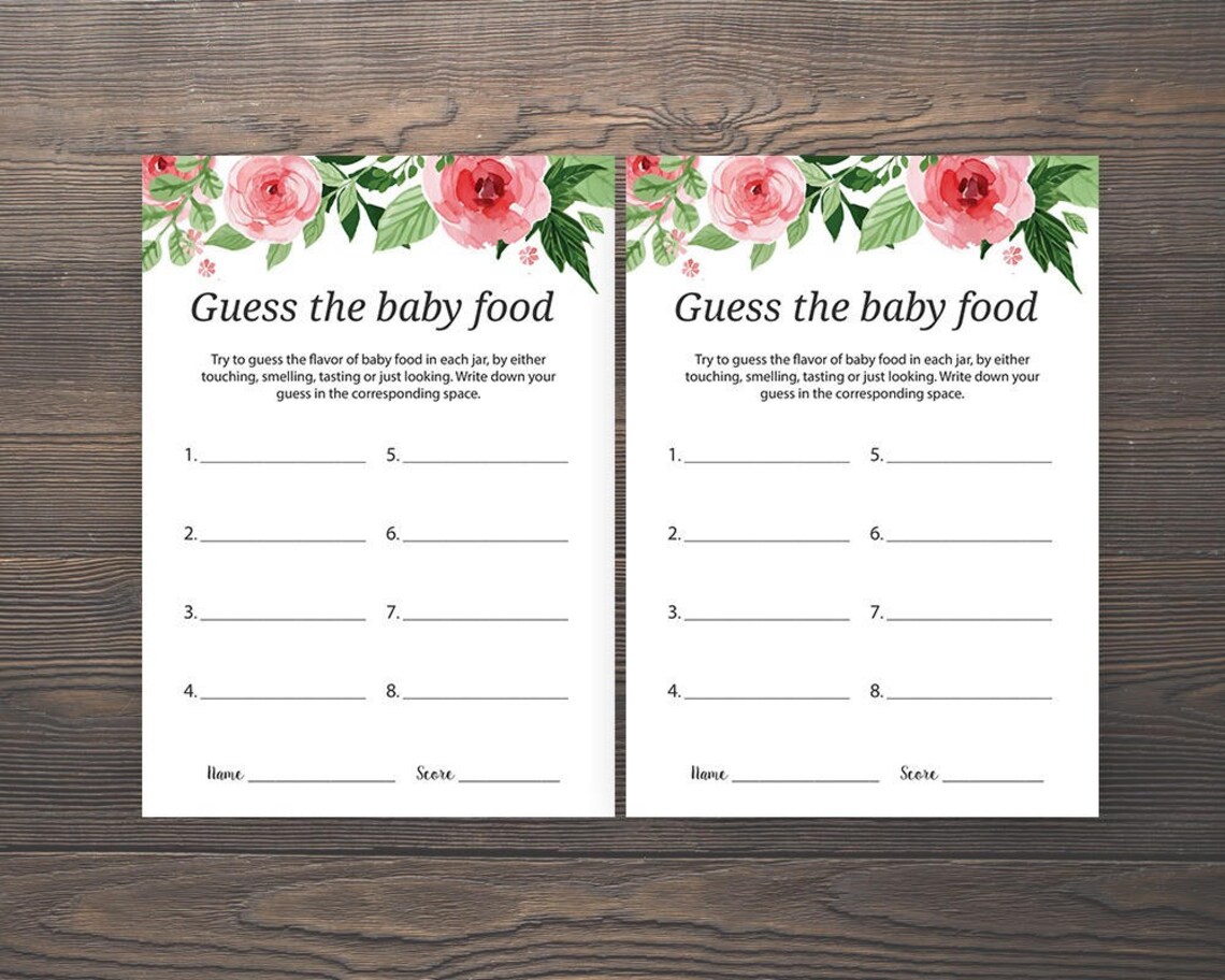 Guess the Baby Food Game Baby Shower Games Baby Food Game Etsy
