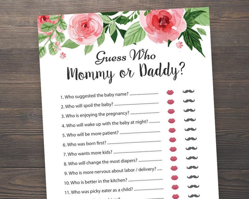 Mommy or Daddy Activity, Printable Youngster Shower, Who Reported it Video game, Kid Shower Video game Match, He Mentioned She Explained, Floral Youngster Shower, S017 photo relating to Guess Who Mommy or Daddy Free Printable referred to as Mommy or Daddy Recreation, Printable Little one Shower, Who Mentioned it Activity, Child Shower Sport Video game, He Claimed She Mentioned, Floral Boy or girl Shower, S017