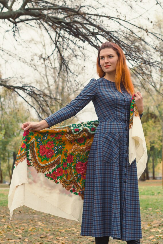 Rustic white wedding shawl, Ukrainian shawl, flor… - image 3