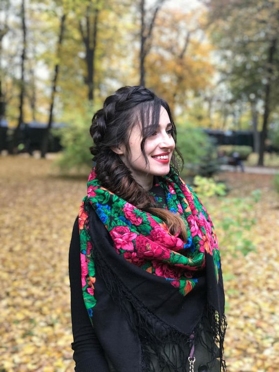 Vintage Ukrainian bohemian shawl “Warm Hugs”