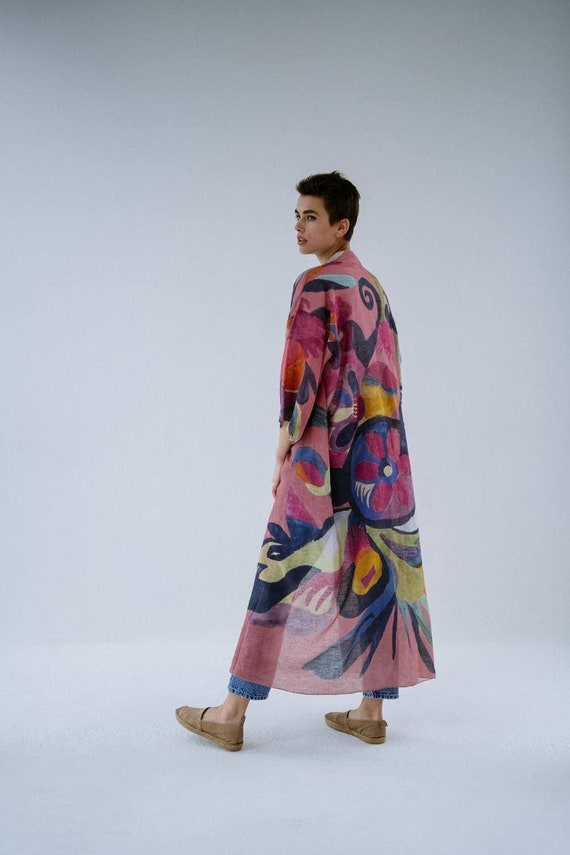 robe light pink kimono cardigan