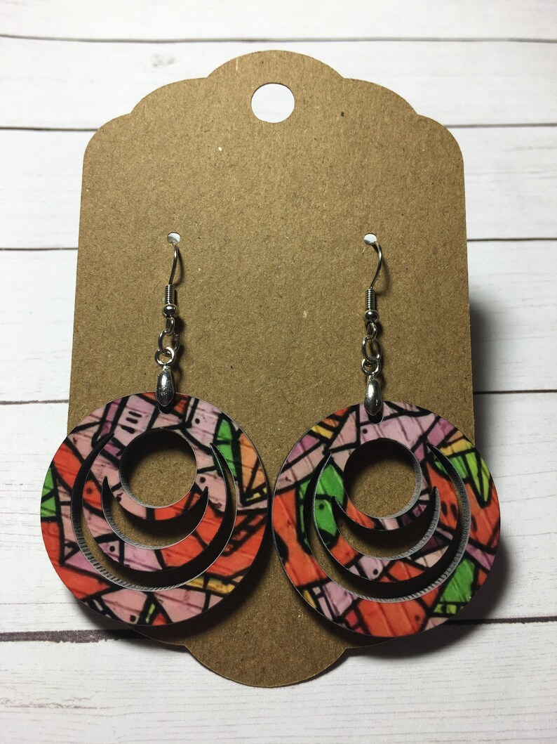 Graffiti Circle Earrings