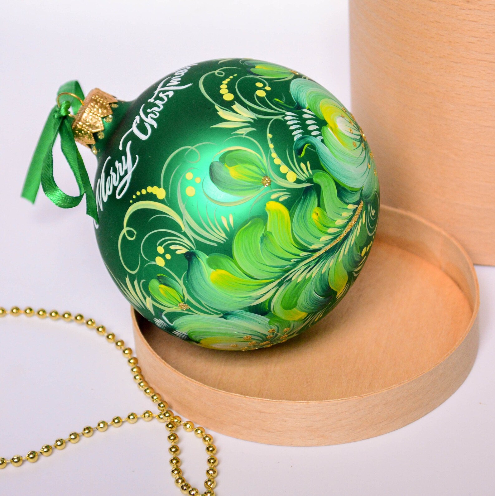 Custom Christmas Ornaments Floral Glass Xmas Tree Decor Hand Etsy