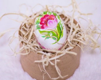 Ovos de Páscoa personalizados - Ovo decorado com rosas - Ovos de madeira de Páscoa de primavera - Ovo de arte decorativa mais popular - Ovos pintados à mão, presente para meninas
