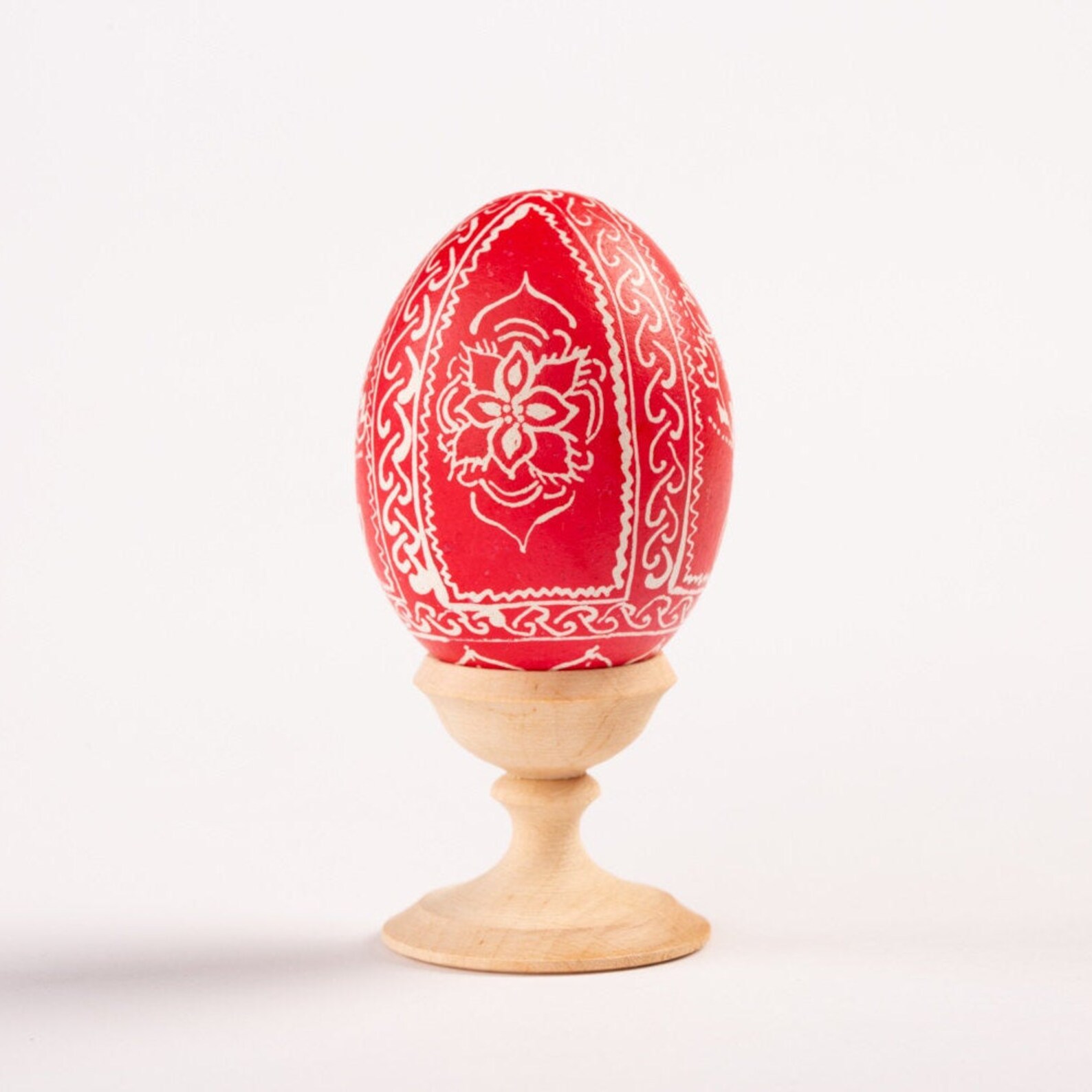 Red and White Hand Painted Easter Egg | Floral Tulips Pysanka Egg ...