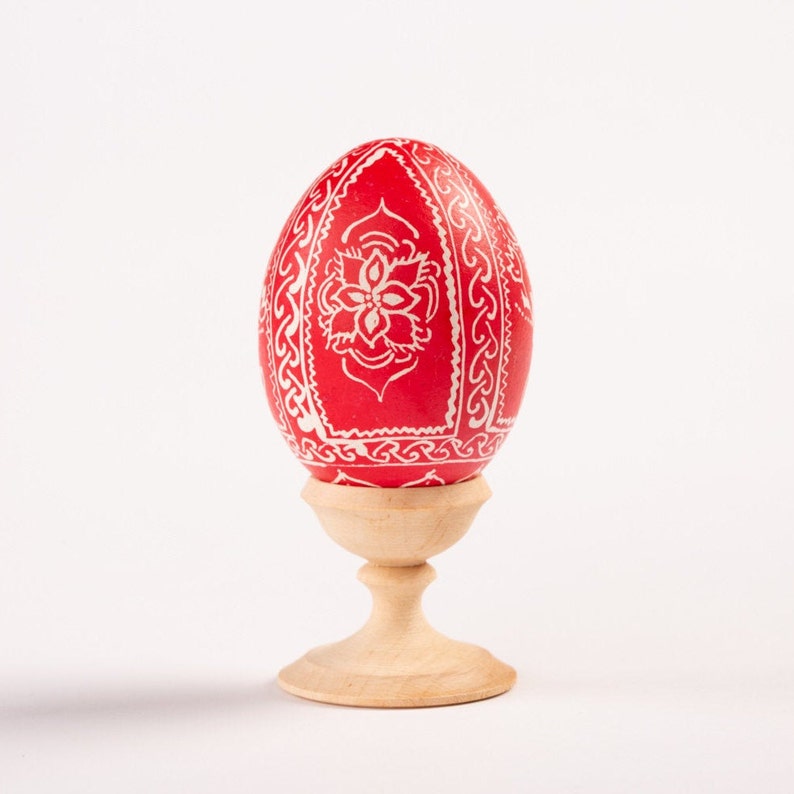 Red and White Hand Painted Easter Egg | Floral Tulips Pysanka Egg ...