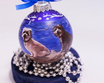 Dog Ornament, Custom Pet Cat Dog Portrait Ornament, Custom Painted Dog Christmas Bulb Ornaments, Pet Lover Gift Family Memorabilia Present