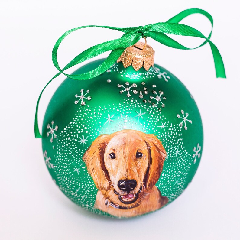 Pet Memorial Ornament Personalized Pet Sympathy Gift Dog Loss Ornament Hand Painted Dog Portrait from Photo Pet Loss Gift image 4
