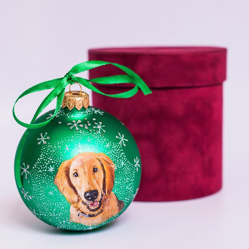 Pet Memorial Ornament Personalized Pet Sympathy Gift Dog Loss Ornament Hand Painted Dog Portrait from Photo Pet Loss Gift image 7