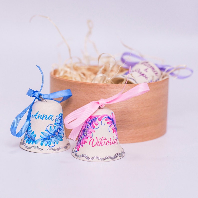 3 Ceramic Christmas Bells Ceramic Bell Bells With Etsy