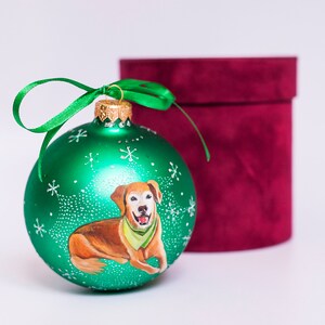 Custom Dog Portrait, Drawing Pet from Photo, Pet Lover Gift, Personalized Hand Painted Ornament, Family Memorabilia Present image 2