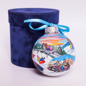 Custom Honey Moon Ornament - Family painted bauble - Hand painted from photo - Just Married Gift - Personalized Newlyweds gift