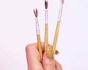 Paint brush set, Brush for painting, Thin brush for painting, Soft brush, Handmade art brush, One stroke brush cat&#39;s fur, Petrykivka Art kit