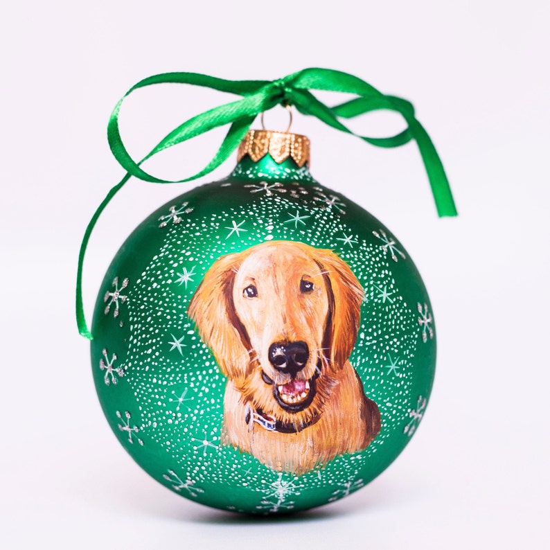 Pet Memorial Ornament Personalized Pet Sympathy Gift Dog Loss Ornament Hand Painted Dog Portrait from Photo Pet Loss Gift image 2