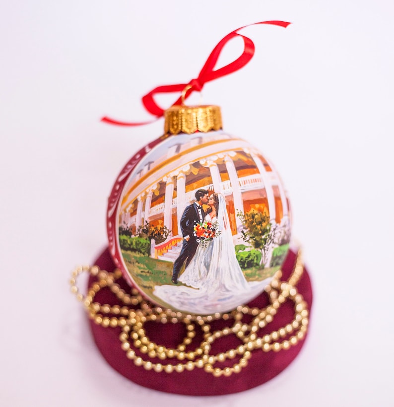 Custom Wedding Portrait Painted Ornament