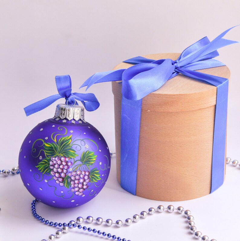 Wine Lover Gift Personalized Hand Painted Christmas Ornament Etsy