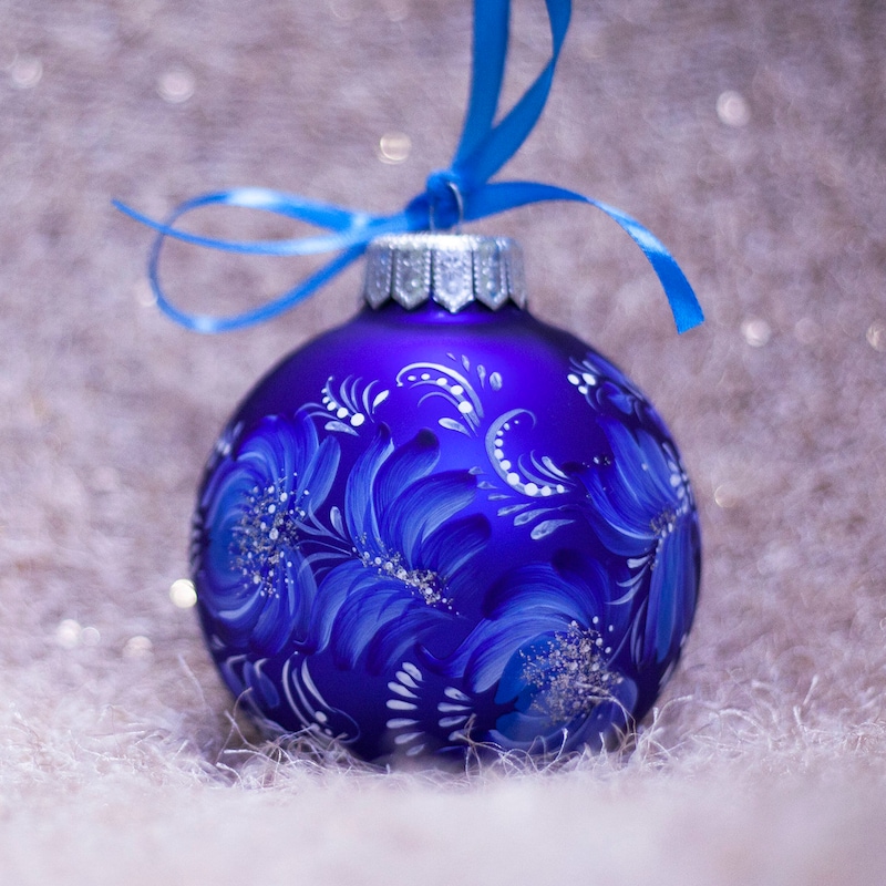 Blue Christmas Ornaments Etsy — free download