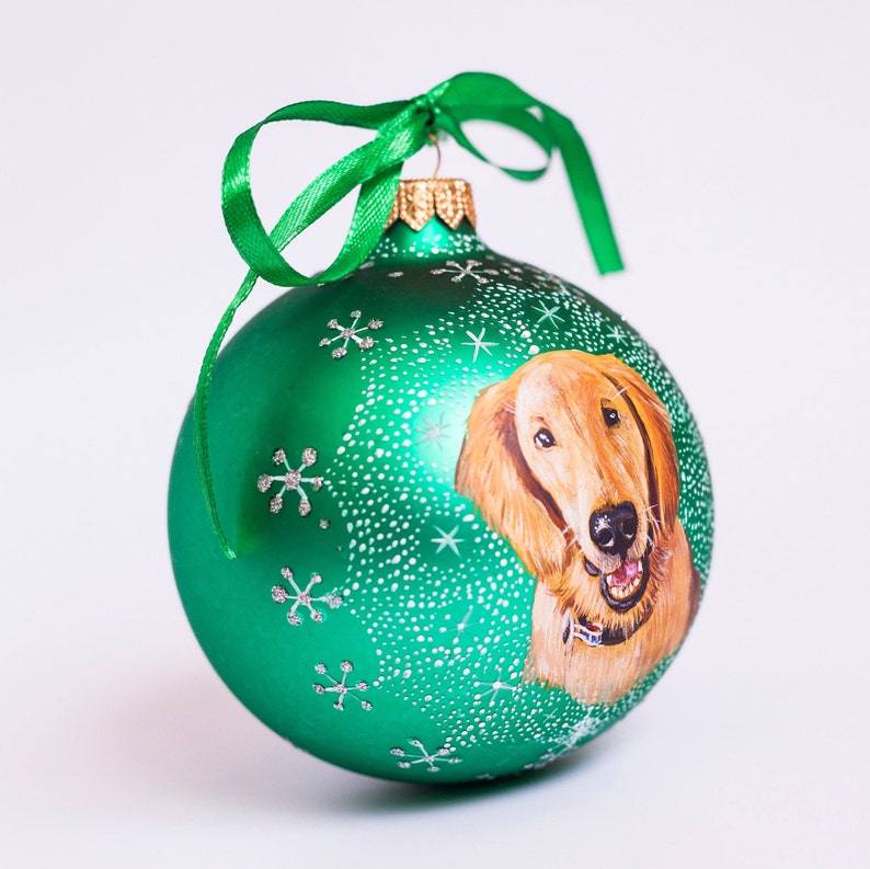 Pet Memorial Ornament Personalized Pet Sympathy Gift Dog Loss Ornament Hand Painted Dog Portrait from Photo Pet Loss Gift image 3