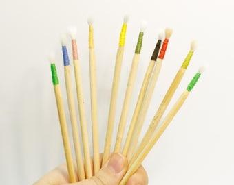 Ukrainian Set brushes, Brush for painting, Thin brush for painting, Cat&#39;s Fur Paintingbrush, Hand made, One stroke brush, Petrykivka brush