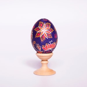 Pysanka Blue Easter Egg | Hand Painted Pysanka Eggs, Ukrainian Folk Art Easter Decor, Easter Table Decorations, Easter Gift for Grandfather