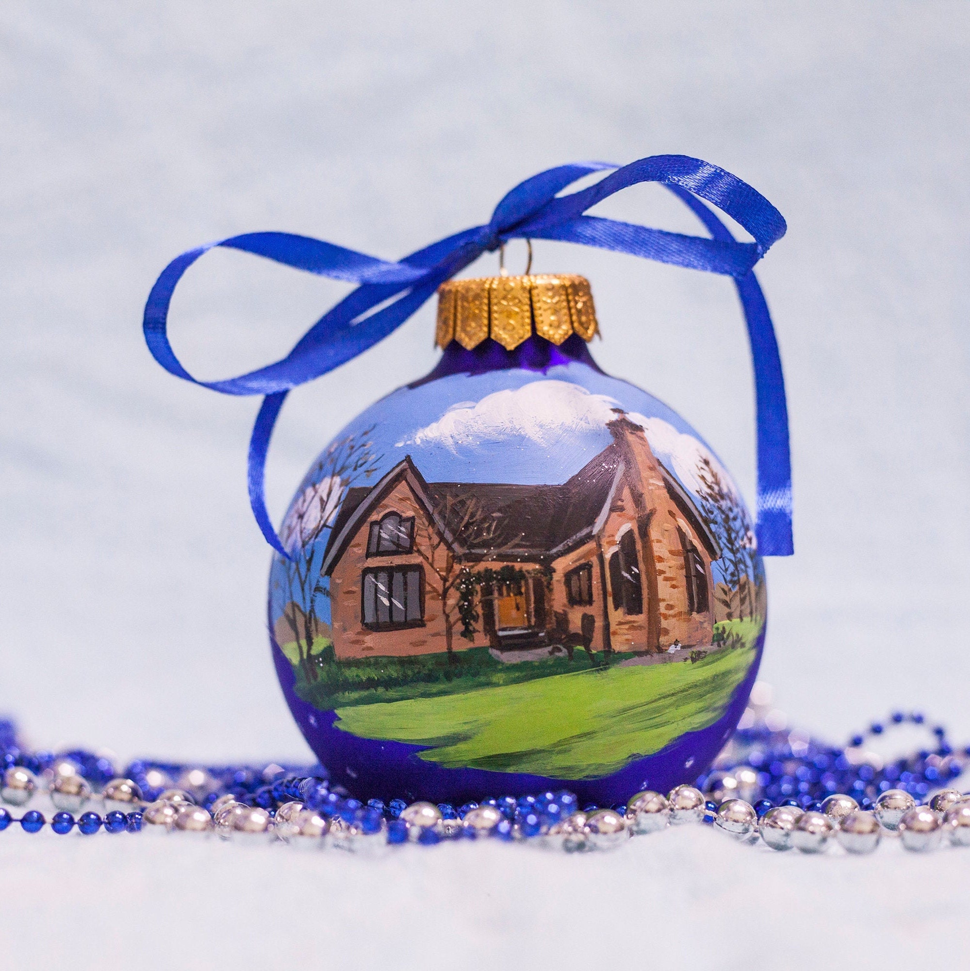 Personalized House Ornament Custom Home Portrait Hand Painted - Etsy UK