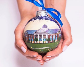 Custom College Portrait Grad Gift - Graduation gift Personalized Bauble University Painted from Photo Custom ornament Hand Painted Portrait