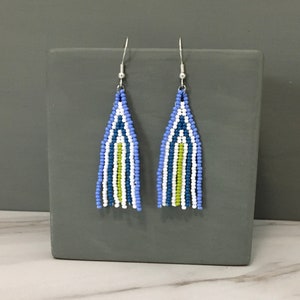 Bead Woven Earrings, Seed Bead Earrings, Fringe Earrings, Beaded Fringes, Beaded Jewelry, Dangle Earrings, Earrings for Women, Gift for Girl