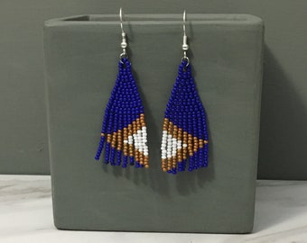 Seed Bead Earrings, Fringe Earrings, Statement Earrings, Earrings for Women, Bead Woven Earrings, Hand Beaded Earrings, Gift for Women