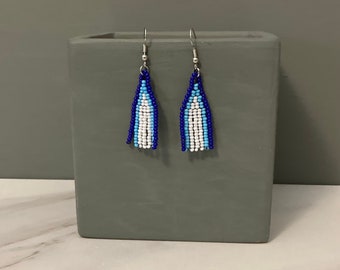 Ombré Earrings, Seed Bead Earrings, Bead Woven Earrings, Fringe Earrings, Lightweight Earrings, Hand Beaded Earrings, Gift for Women