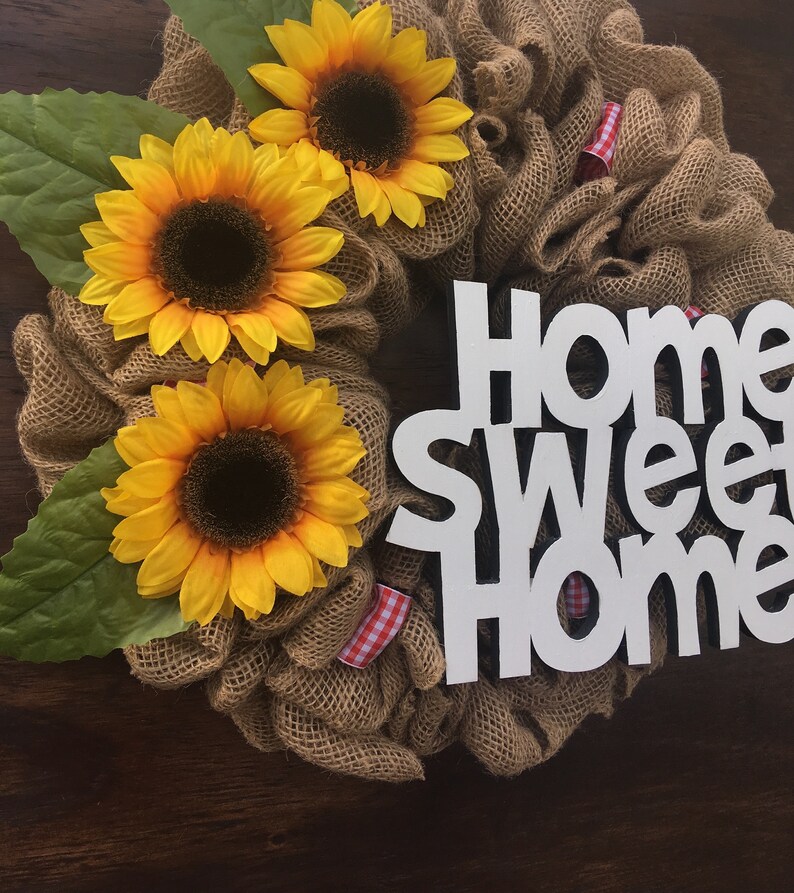 Sunflower Wreath Sunflower Door Decor Home Wreath Front Door Wreath Summer Burlap Wreath Everyday Door Wreath Summer Door Wreath